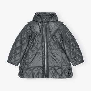 Ganni Shiny Quilt Midi Jacket